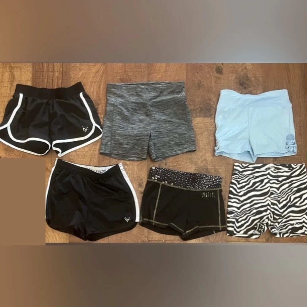 Justice shorts bundle for girls 6 pairs sz 10